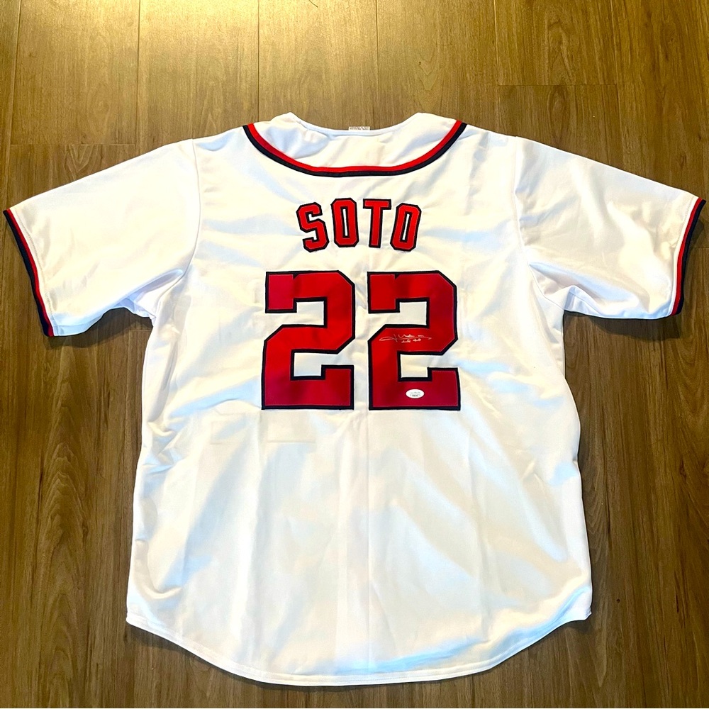 Men's White and Red Baseball Jersey